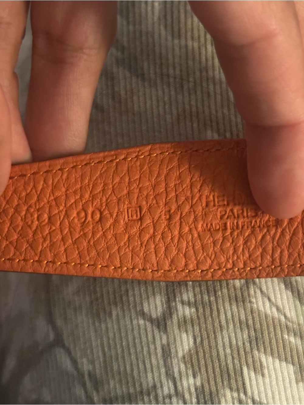 Authentic Hermes H Guillochee belt buckle & Reversible leather strap 90cm - Picture 7 of 7